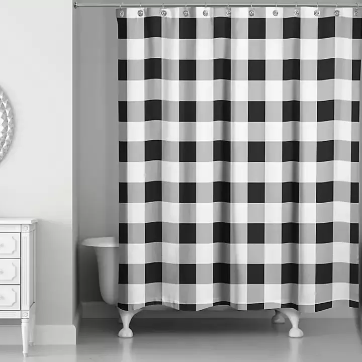 New Black Buffalo Check Shower Curtain Shower Curtains