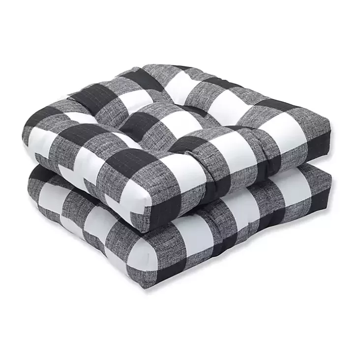 Cheap Buffalo Check Wicker Seat Cushions, Set of 2 Outdoor Cushions & Pillows