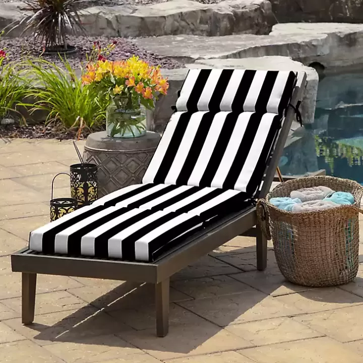 Shop Cabana Stripe Outdoor Chaise Cushion Outdoor Cushions & Pillows