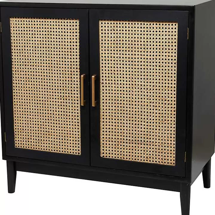 Hot Black Cane 2-Door Media Cabinet Cabinets & Sideboards