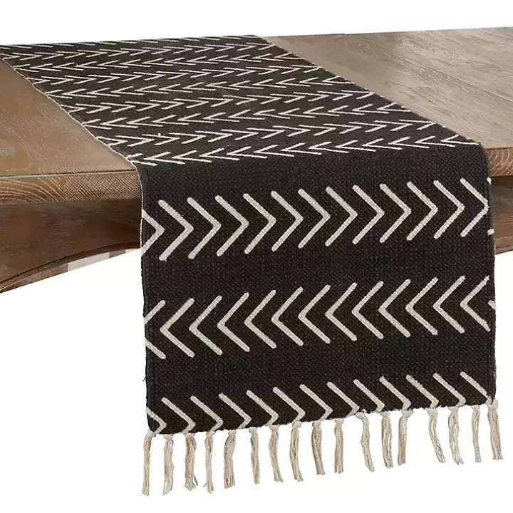 Online Chevron Table Runner with Fringe Table Linens