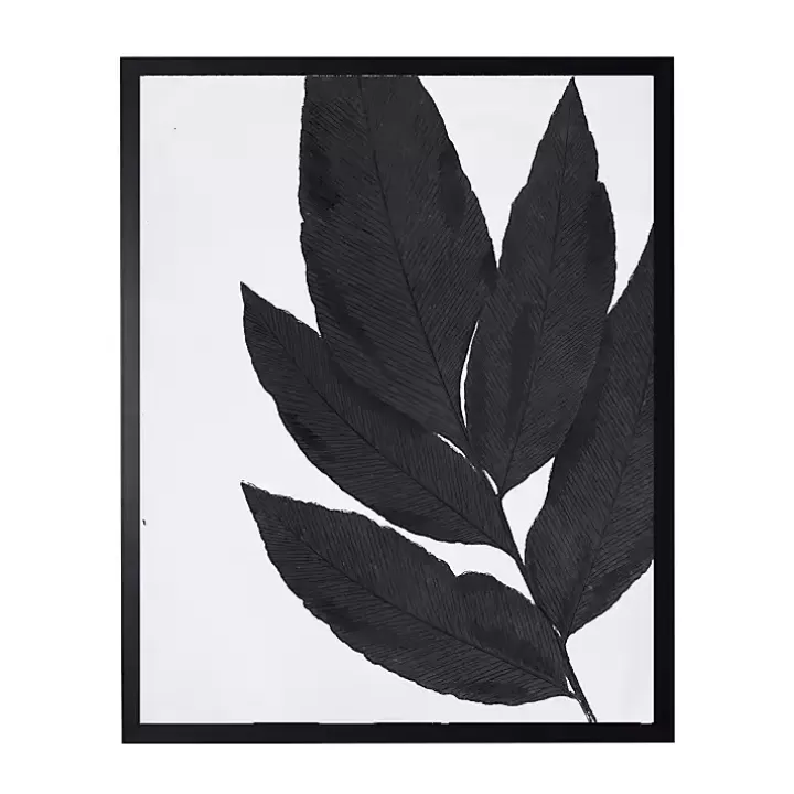 Hot Black Cropped Leaf I Framed Art Print Framed Art