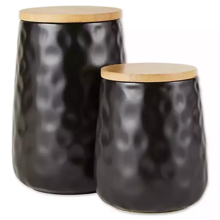 Store Dimpled Bamboo Canisters, Set of 2 Kitchen Storage