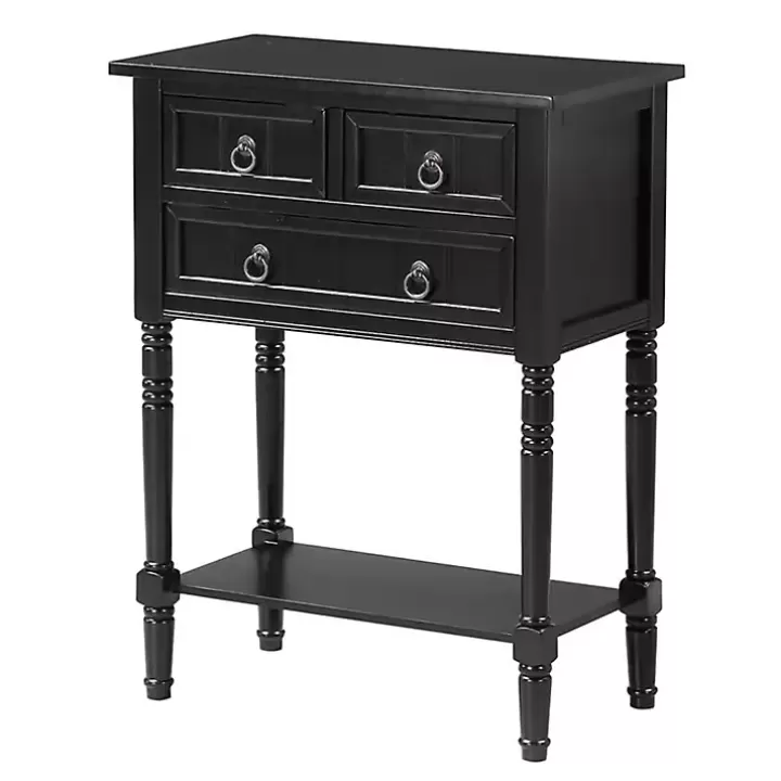 Fashion 3-Drawer Turned Legs Accent Table Accent & End Tables