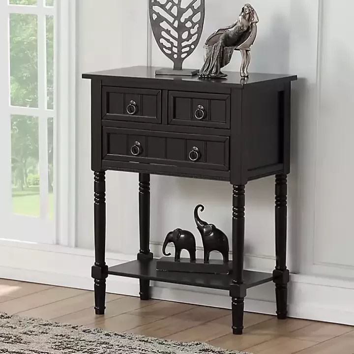 Fashion 3-Drawer Turned Legs Accent Table Accent & End Tables