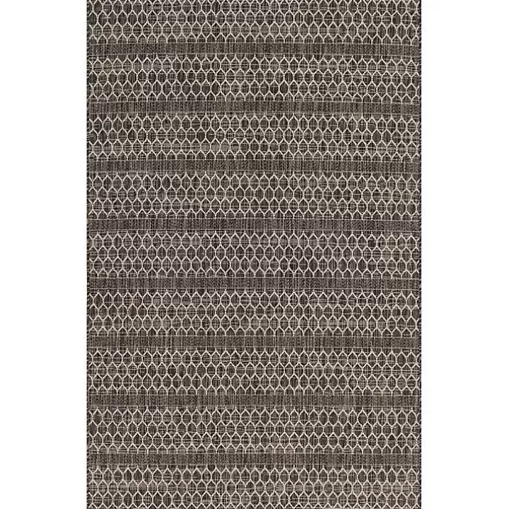 Hot Black Eyelet Pattern Outdoor Area Rug, 5x7 Outdoor Rugs