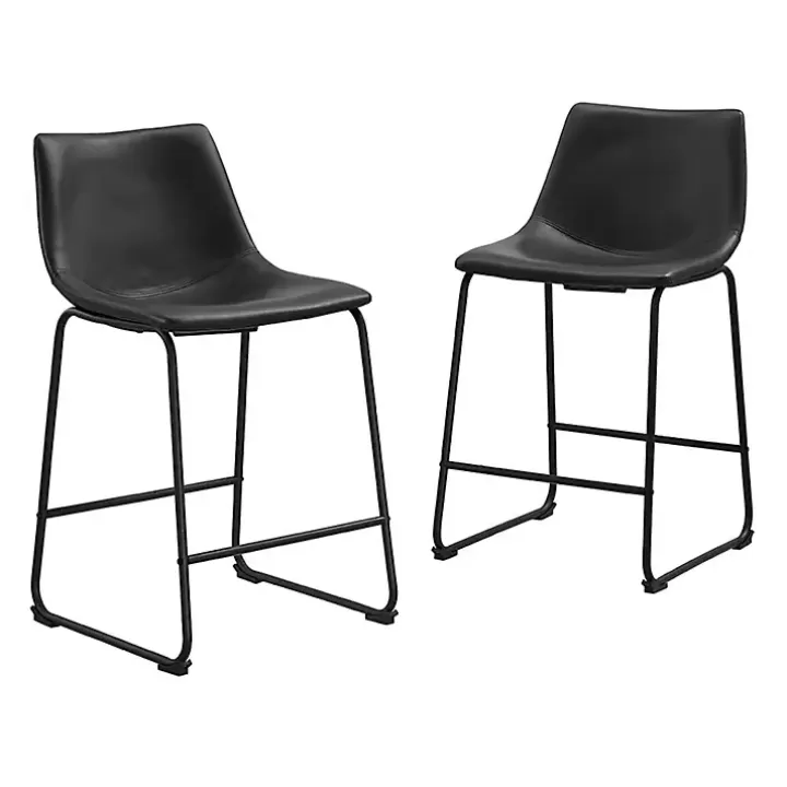 New Faux Leather Counter Stools, Set of 2 Bar Stools & Counter Height Stools