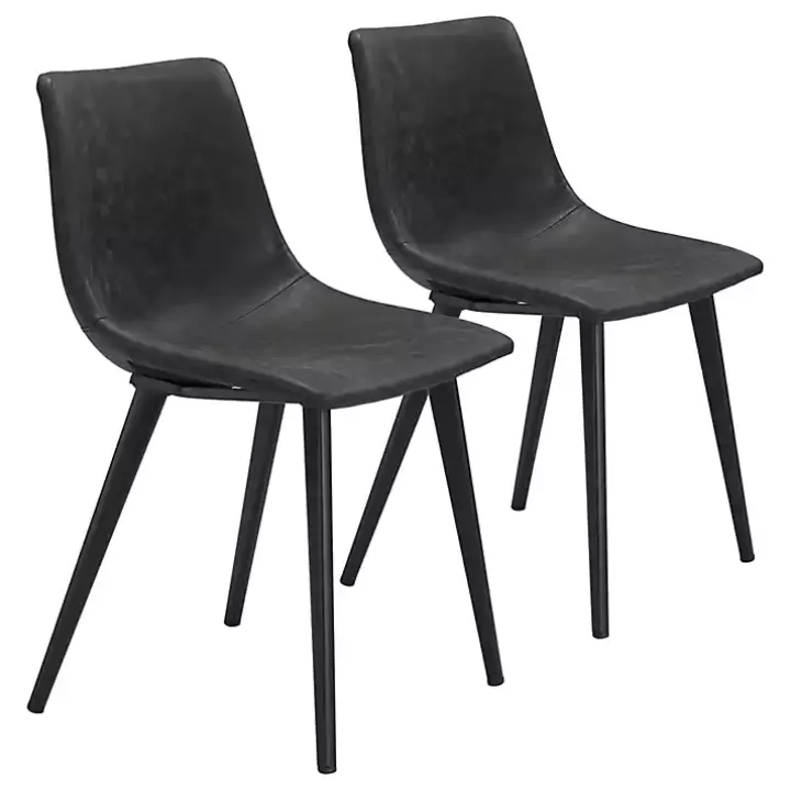 Cheap Faux Leather Scoop Dining Chairs, Set of 2 Dining Chairs