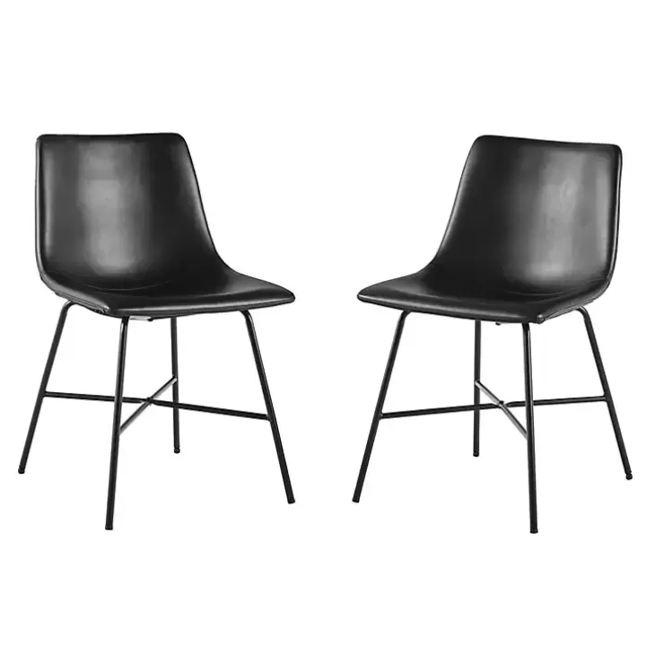 Online Faux Leather Scoop Dining Chairs, Set of 2 Dining Chairs