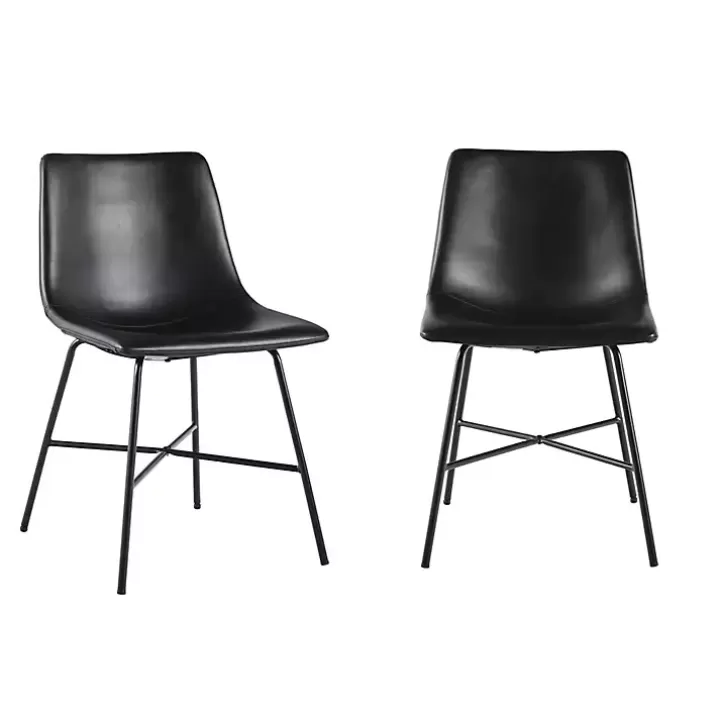 Online Faux Leather Scoop Dining Chairs, Set of 2 Dining Chairs