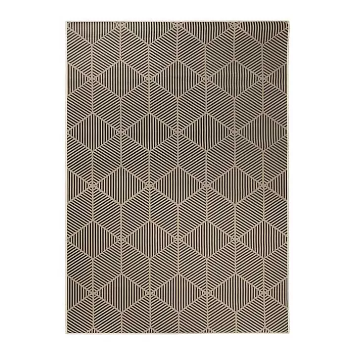 Discount Black Geometric Washable Area Rug, 5x7 Area Rugs