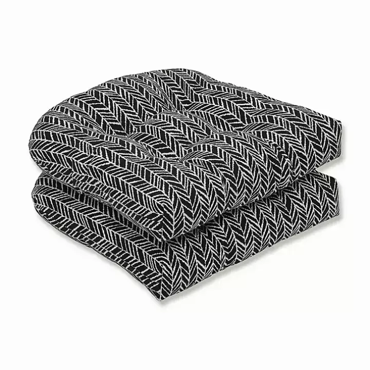 New Herringbone Outdoor Seat Cushions, Set of 2 Outdoor Cushions & Pillows