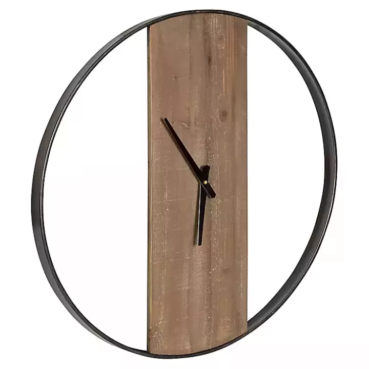 Discount Ladd Natural Wood Wall Clock Clocks