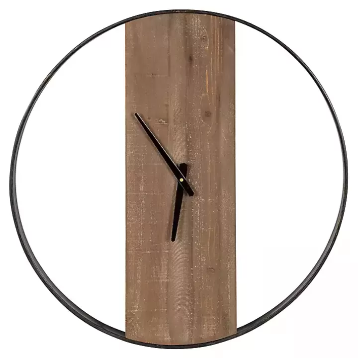 Discount Ladd Natural Wood Wall Clock Clocks