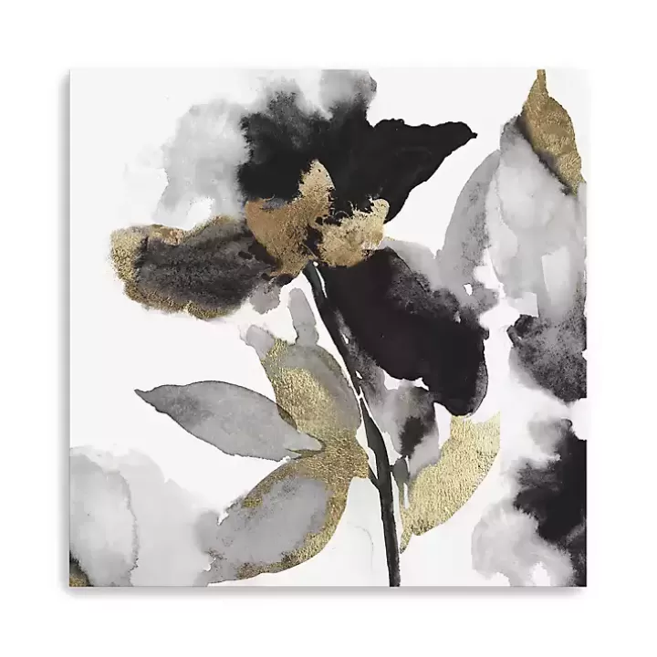 New Black Leaves II Giclee Canvas Art Print, 40x40 in. Canvas Art