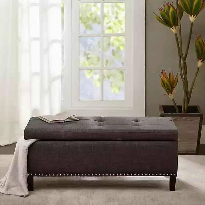 Flash Sale Linen Button Tufted Storage Bench Benches & Ottomans