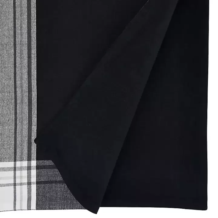 Sale Black Long Stripe Bordered Table Runner, 72 in. Table Linens