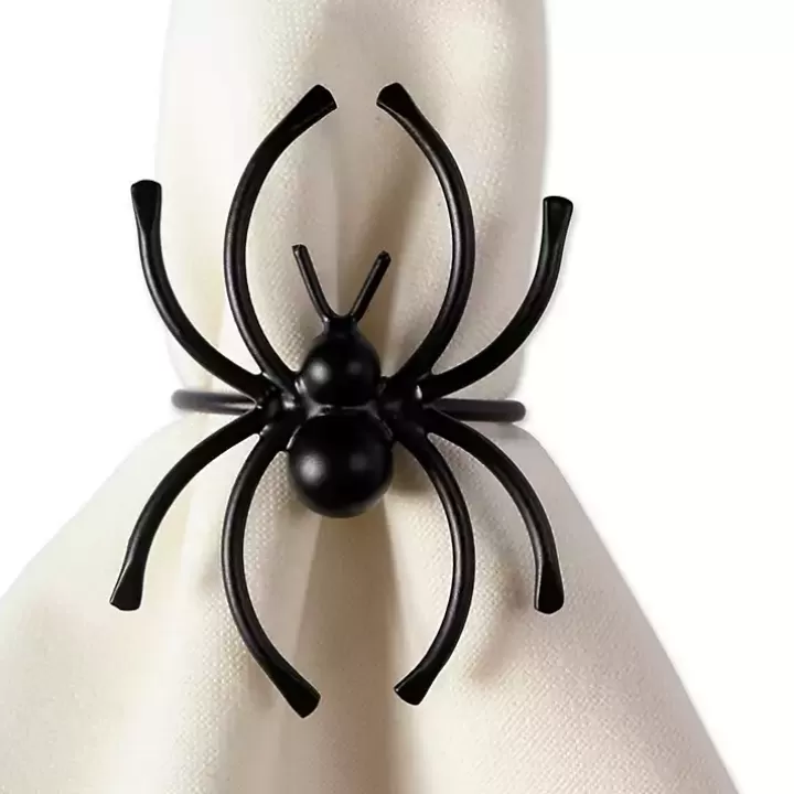 Clearance Matte Spider Napkin Rings, Set of 6 Table Linens