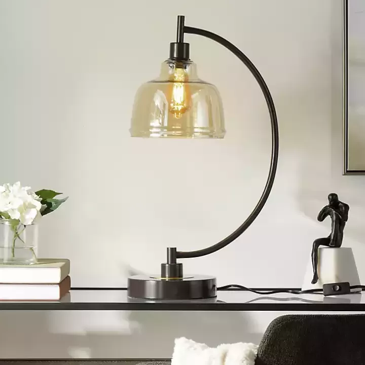 Online Black Metal Arched Task Lamp Table Lamps