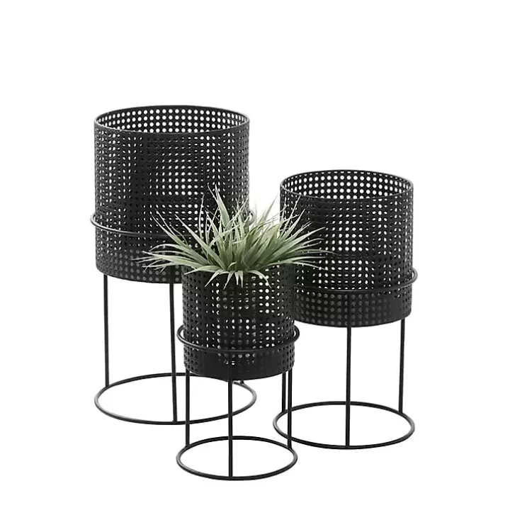 Store Metal Basket Weave Planters, Set of 3 Planters