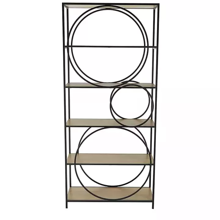 Online Black Metal Circles 5-Tier Bookcase Bookshelves