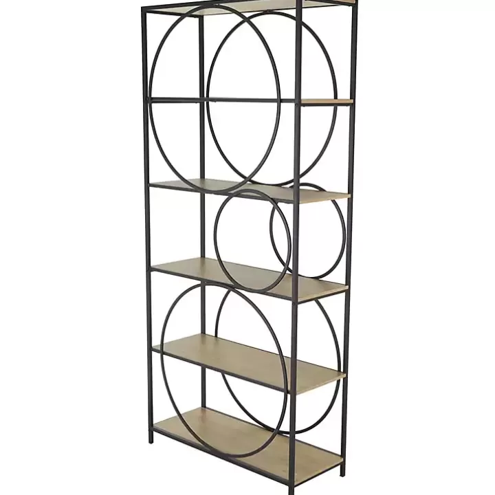 Online Black Metal Circles 5-Tier Bookcase Bookshelves