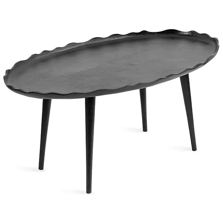 Discount Metal Deckled Edge Oval Coffee Table Coffee Tables