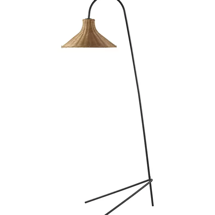 Hot Black Metal Jeri Floor Lamp with Rat Shade Floor Lamps