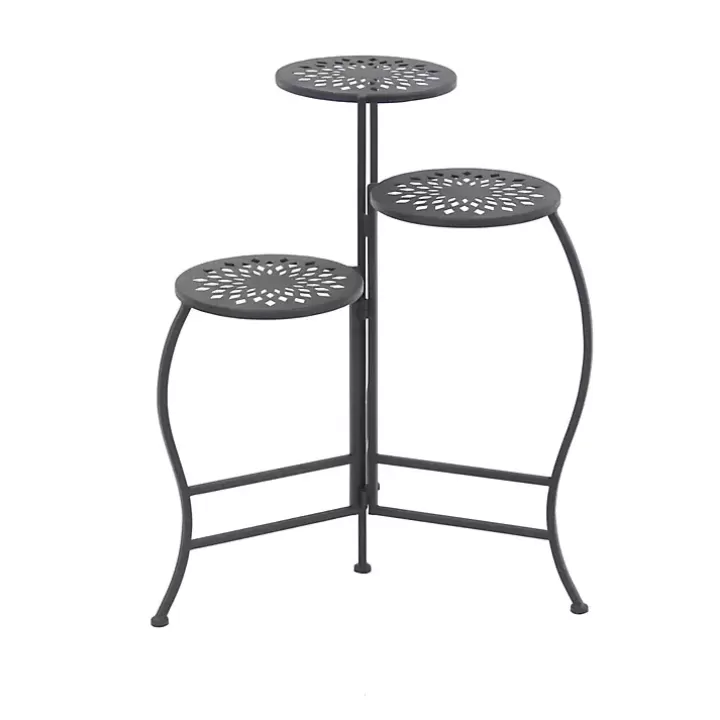 Online Metal Medallion 3-Tier Folding Plant Stand Planters