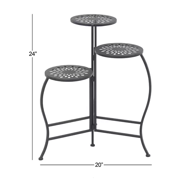 Online Metal Medallion 3-Tier Folding Plant Stand Planters