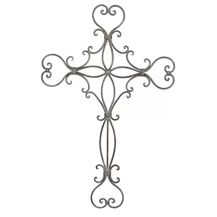 Clearance Metal Scroll Cross Wall Plaque Wall Plaques