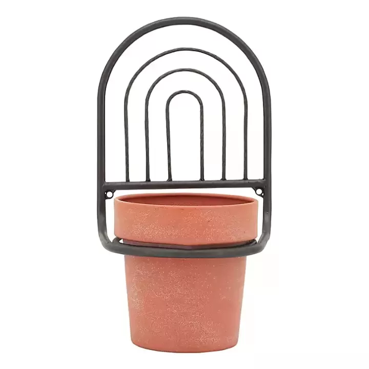 Online Black Metal Terracotta Arch Wall Planter, 11 in. Planters