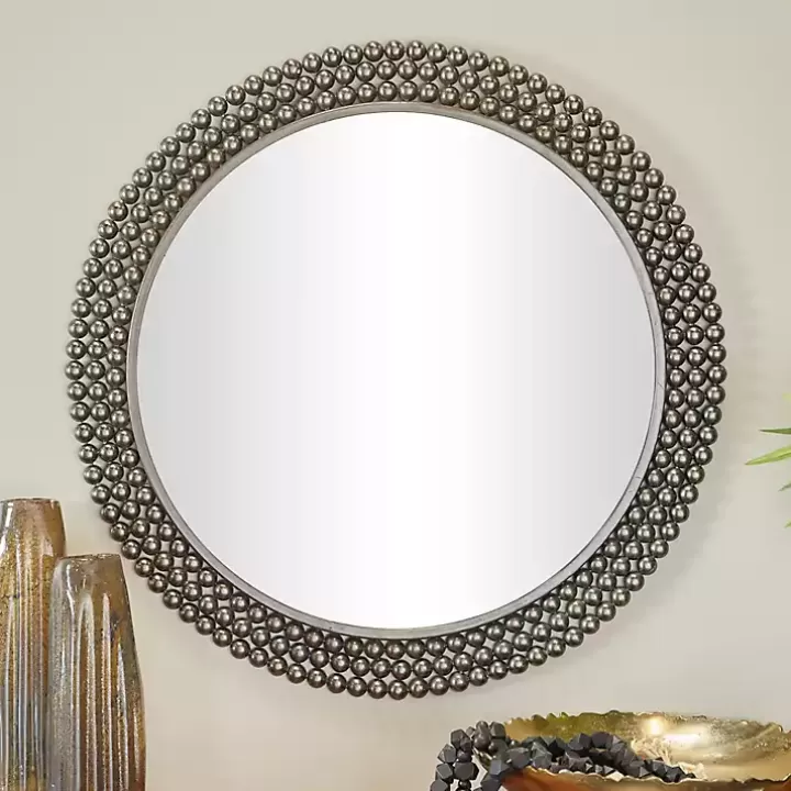 Cheap Metal Tiered Bead Frame Wall Mirror Decorative Mirrors