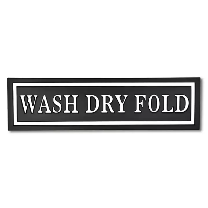 Hot Black Metal Wash Dry Fold Wall Sign Wall Quotes & Signs