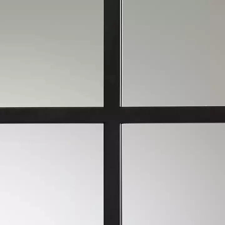 New Black Metal Windowpane Arched Wall Mirror Decorative Mirrors