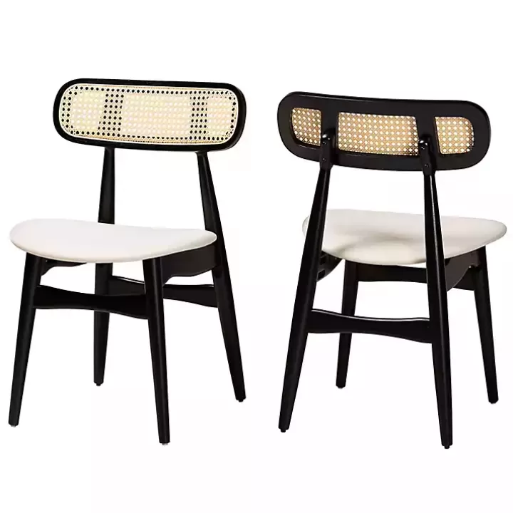 Outlet Black Mid-Century Modern Dining Chairs, Set of 2 Dining Chairs