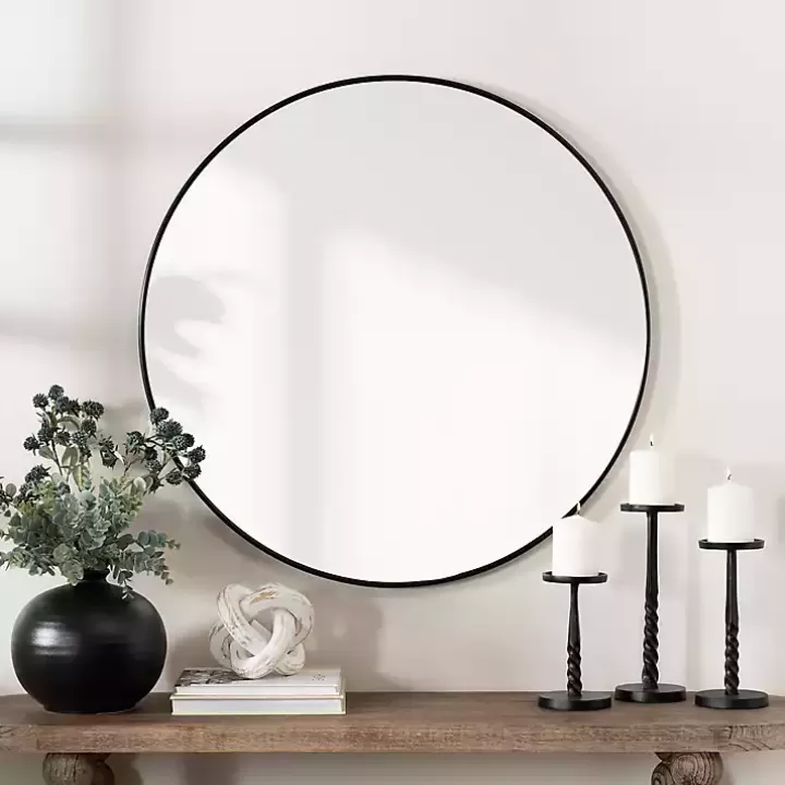 Hot Nouveau Linear Round Mirror Framed Mirrors