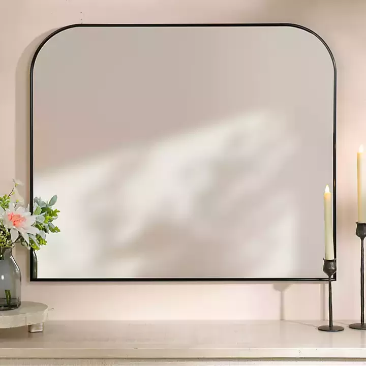 Outlet Black Nouveau Wide Arch Wall Mirror Framed Mirrors