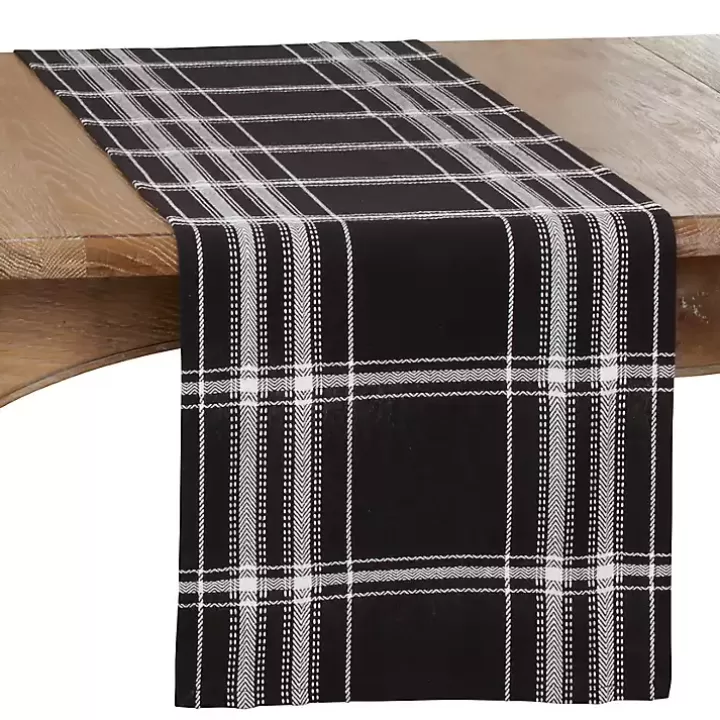 Best Sale Plaid Cotton Table Runner, 72 in. Table Linens