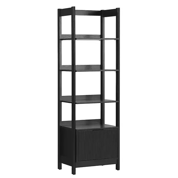 Cheap Reeded Wood Holmes Narrow Bookcase Bookshelves