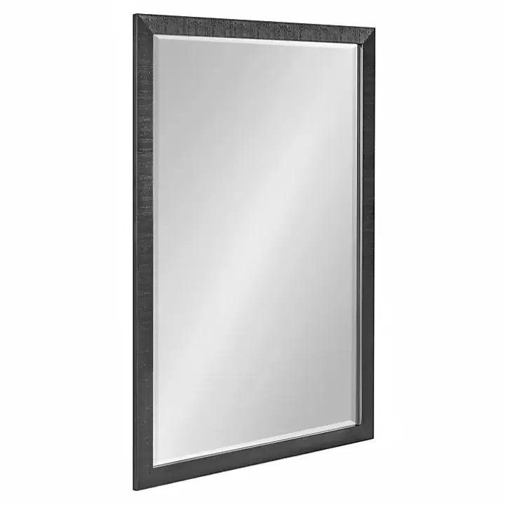 Outlet Black Ribbed Renna Wall Mirror, 24x36 in. Decorative Mirrors