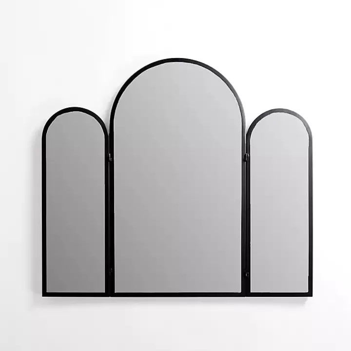 Shop Rounded Edge Trifold Wall Mirror Decorative Mirrors