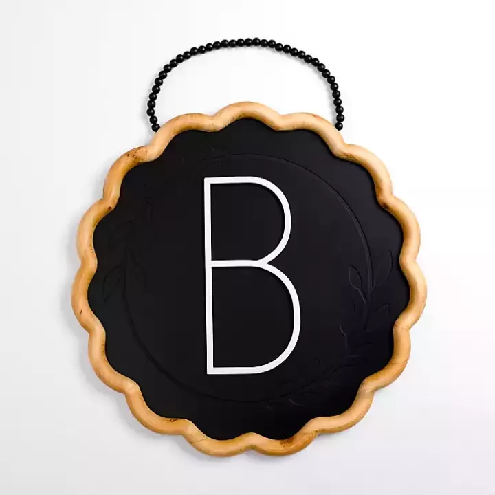 Shop Black Scalloped Monogram B Wall Plaque Monogram Wall Decor