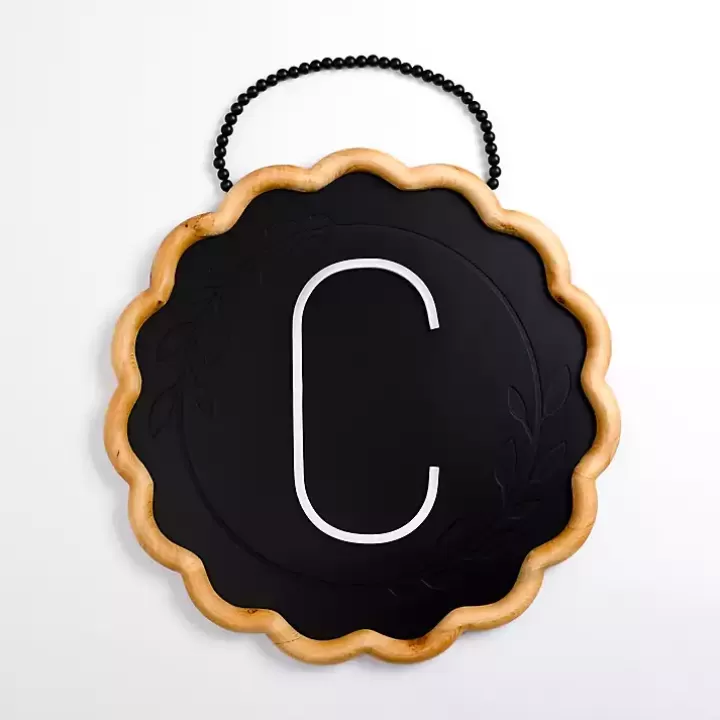 Cheap Black Scalloped Monogram C Wall Plaque Monogram Wall Decor