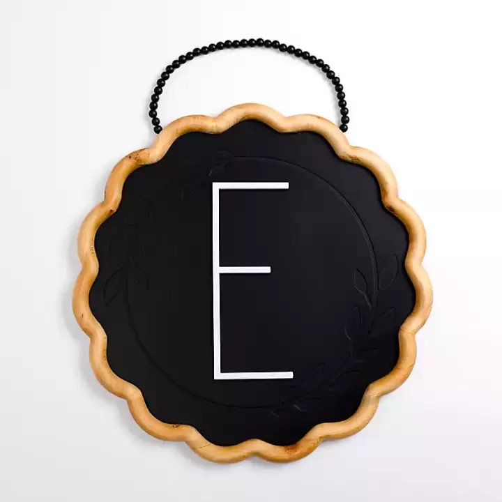 Outlet Black Scalloped Monogram E Wall Plaque Monogram Wall Decor