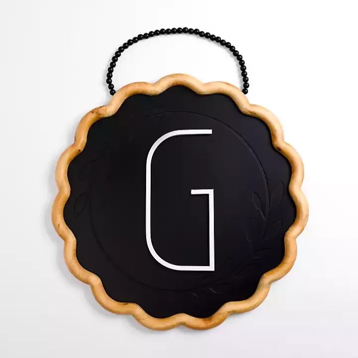 Store Black Scalloped Monogram G Wall Plaque Monogram Wall Decor