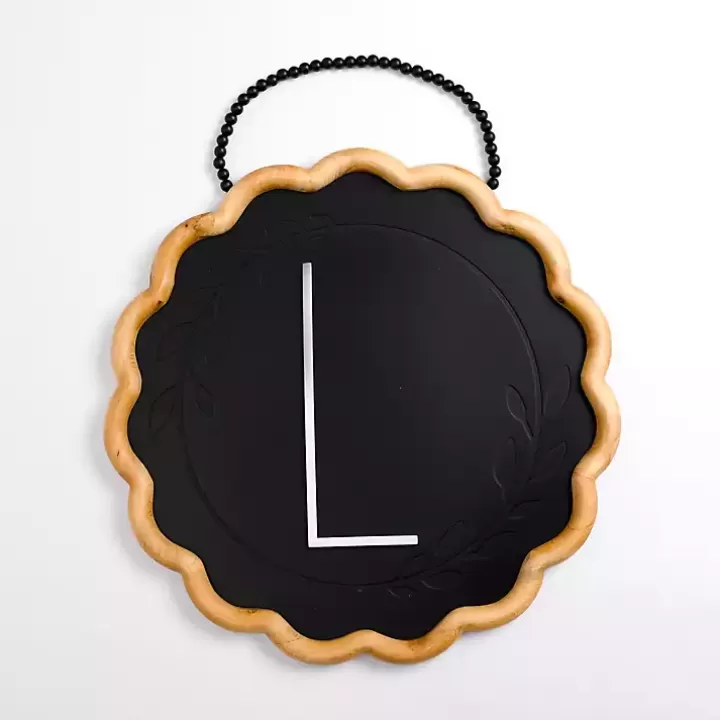 Outlet Black Scalloped Monogram L Wall Plaque Monogram Wall Decor