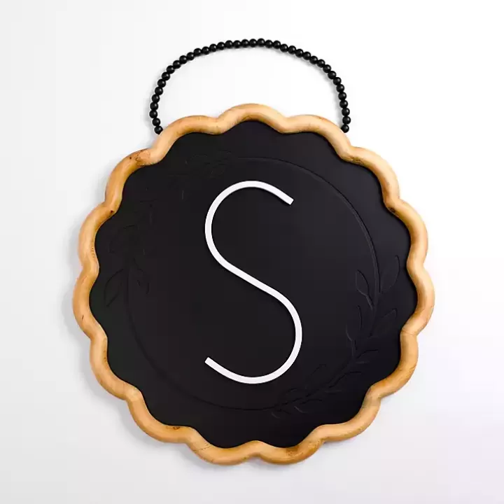 Best Sale Black Scalloped Monogram S Wall Plaque Monogram Wall Decor