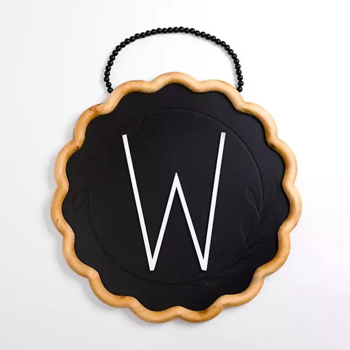 Online Black Scalloped Monogram W Wall Plaque Monogram Wall Decor