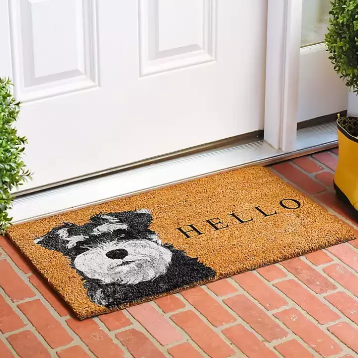 New Black Schnauzer Hello Doormat Doormats